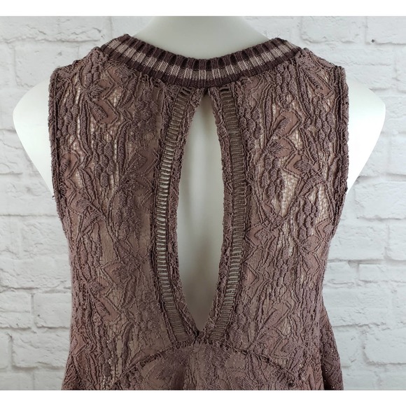Free People Mauve/Pinkish/Taupe Lace Top ~ Size XS / Extra Small - Picture 7 of 12